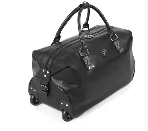 Women Travel Trolley Bag Travel Wheeled handbag 20 Inch 22 Inch PU leather travel luggage bag with w