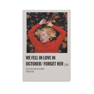 Girl In Red Vinyl We Fell In Love In October Poster Poster Decorative Painting Canvas Wall Art Livin