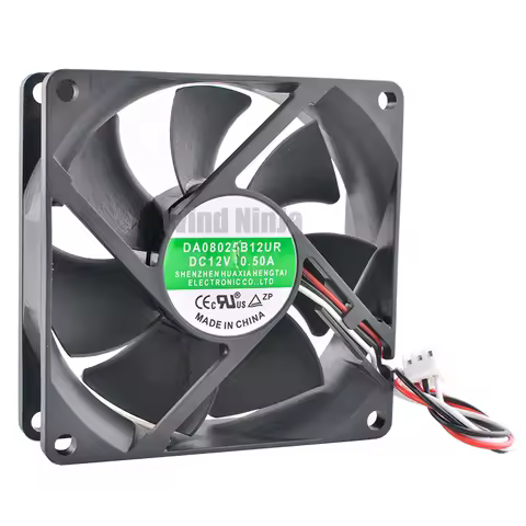 DA08025B12UR 8cm X 80mm X 25mm DC12V 0.50A 3-Pin Dual Ball Bearing Cooling Fan 4800rpm for Inverter 