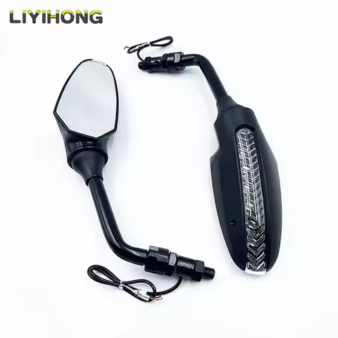 Motorcycle Rear Side Rearview Mirrors with LED Light For Benelli BN600 Naked BN600 GT TNT R160/Titan