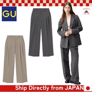 GU Tucked Wide Check Pants【Direct from Japan】