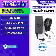 DELL POWER ADAPTER 45W 19.5V~2.31A (RECTANGLE DESIGN) CONNECTOR: SMALL 4.5*3.0MM P/N: 4H6NV, DA45NM1