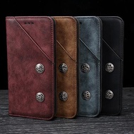 OnePlus 6 Case Cover Luxury Leather Flip Case For OnePlus 6 Protective Phone Case Retro Back Cover