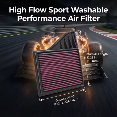 High Flow Sport Washable Performance Air Filter for Ford Mustang S197 3.7L V6 4.6L & 5.0L V8 Boss 30