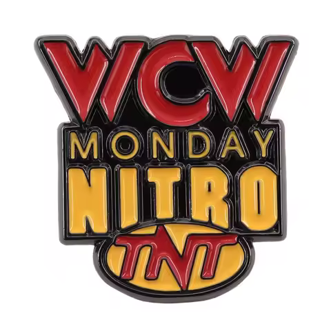 Wcw Monday Nitro Logo Enamel Pin American Professional Wrestling Television Program Lapel Brooch Fan