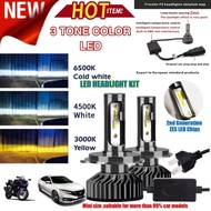 LED Headlamp 3color Headlight H11 H7 Fog Light H4 9006 H3 Fog Lamp H8 HB3 HB4 H1 MYVI VIVA ALZA WIRA