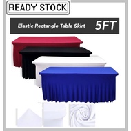 5 FT Skirt Elastic Banquet Table Cloth Top Cover Skirting Event Hotel Kain Sarung Alas Meja