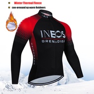 New INEOS Winter Thermal Fleece Cycling Jersey Men Outdoor Riding MTB Ropa Ciclismo Pro Team Mens W