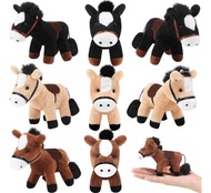 Package of 9 Plush Horses of 10 cm with Chain fed