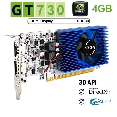 SONGREY GT730 RX550 GT1030 GTX1050 1050Ti 4GB Low Profile Graphics Card,Low Profile GPU for SFF,indu