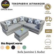 Sofa Jasmine sudut L - Kursi sudut ruangtamu / Set Sofa lengkap minimalis modern / Sofa Bandung Sume