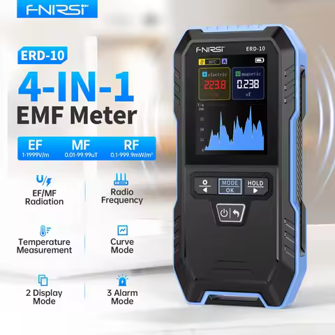 FNIRSI ERD-10 4-IN-1 Electromagnetic Radiation Detector, Electric & Magnetic Field Strength, RF Powe