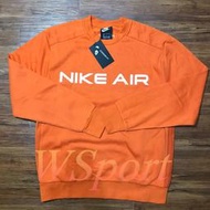 【WS】NIKE AIR FLEECE CREW 橘 男款 復古 刺繡 保暖 長袖T 大學T DA0221-893