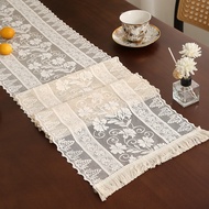 American Retro Lace Hollow Tassel Table Runner TV Cabinet Coffee Table Dining Table Long Decorative 