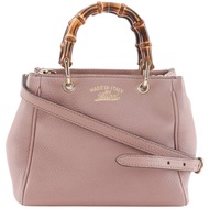 【日本直送】Gucci GUCCI 竹節迷你購物袋 手提包 2WAY 肩背包 368823 小牛皮 粉紅色 женский【中古】