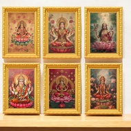 Picture Auspicious Set Goddess Lakshmi Enhances Wealth Love Works Size 4x6 Inches