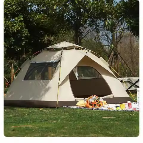 Camping Supplies Tent One-touch Tent for 2~4people Oxford 210D Black Or Silver Coated Sunscreen And 