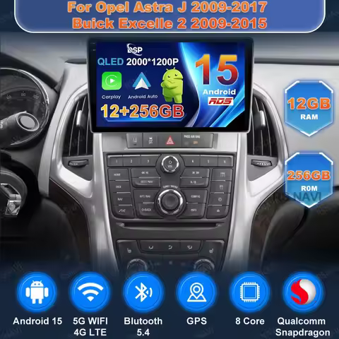 Android 15 Car Radio For Opel Astra J 2009-2017 Buick Excelle 2 2009-2015 QLED 4G LTE BT GPS 5G WIFI