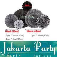 Paper Fan 6-in-1 Paper Fan Set Decorative/ Black Paper Fan/