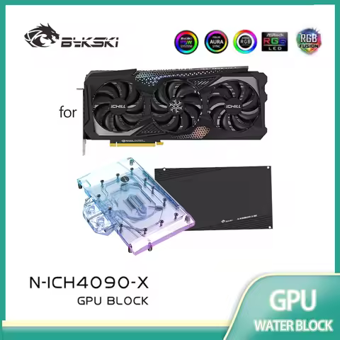 Bykski GPU Water Block Used for Inno3D GeForce RTX 4090 ICHILL VideoCard Cooling/Radiator ARGB Light