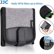 JJC 3 Slots Camera Lens Case Wallet Storage up to 82mm UV CPL ND Filter Pouch Holder for Hoya Tiffen