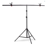 Andoer 2 * 2m/6.5 * 6.5ft T-Shape Backdrop Stand Background Bracket Kit Aluminum Alloy Material Heav
