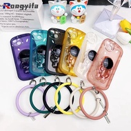Candy Color Casing For  OPPO A73 A12 A3S A12 A7 A5S F11 F9 Pro A37 Neo 9 R15 Phone Case Hugging Star Astronaut HolderStand Portable Round Bracelet Soft TPU Lens Protective Cover