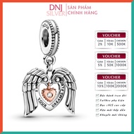 High quality 925 silver charm, standard silver product - Charm Angel Wings & Heart Dangle suitable f