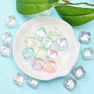 10pcs Fashion UV Dazzle Color Transparent Diagonal Hole Square Beads DIY Bracelet Making Jewelry Acc