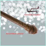 THICK(66x120inches) Extendable Curtain rod wooden design THICK(66x120inches)