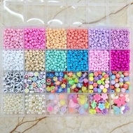 DIY Beads Set Aesthetic - 1 Set DIY Beads - Beads 1 Complete Box Set - Silver Mote