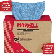 กระดาษเช็ดทำความสอาดเกรดพิเศษไวเปอร์ WYPALL OIL/GREASE BRAG Box Blue Wipers 180's x 1 Box  By Kimberly-Clark  ของแท้ มีจำนวนจำกัด มีของพร้อมส่ง