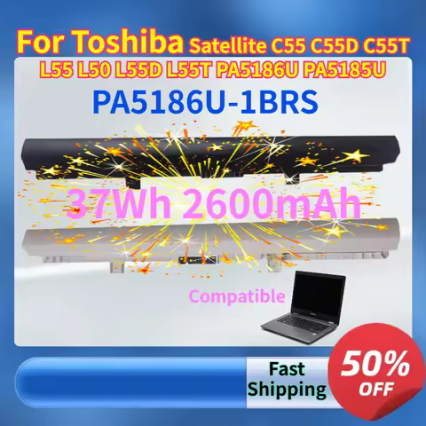 37Wh 2600mAh PA5186U-1BRS Laptop Battery for Toshiba Satellite C55 C55D C55T L55 L50 L55D L55T PA518