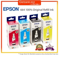 EPSON T664 664 SERIES 100% ORIGINAL GENUINE REFILL INK T6641 6642 6643 6644 - L120 / L210 / L220 / L
