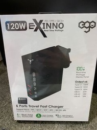 原裝現貨🔥 EGO Exinno 120W 6洞 快速數顯多功能充電器 即時輸出 顯示 USB充電器