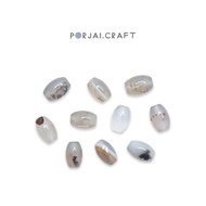 Grey Agate Barrel Beads 11mm