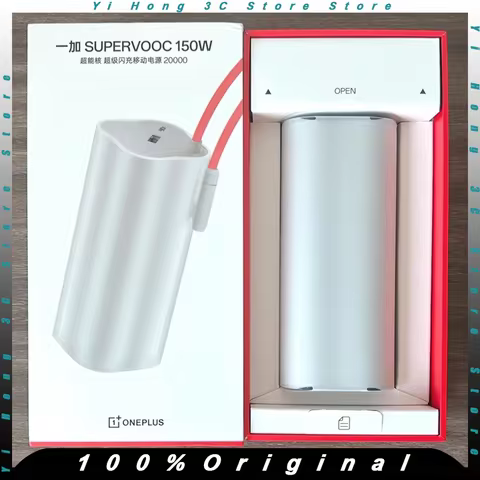 2025 ONEPLUS Supervooc 150W Power Bank 20000mAh High Capacity Built In Cables Charger 100W PD Portab