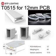 BTF-LIGHTING 15*5mm Silica Gel Tube,  IP67 Waterproof, Suitable for 12mm width SMD light strip.