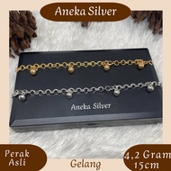 Holo 4 Ring Anklet Gold Silver Variation, 925 Silver