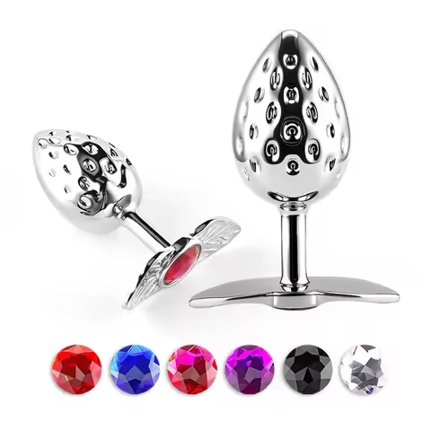 1pcs, Strawberry shaped metal anal plug, butt plug, dildos, adult women toys, adult men toys, adult 