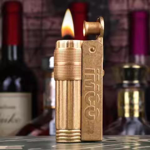 Original Austrian IMCO 6700 Full Set of Stainless Steel Metal Lighter Lightweight Kerosene Grinding