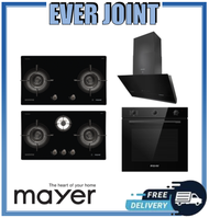Mayer MMGH792HE 2 Burner / MMGH793HE 3 Burner [76cm] Gas Hob + Mayer MMSH8099-L Angled Chimney Hood + Mayer MMDO8R [60cm] Built-in Oven with Smoke Ventilation System Bundle Deal!!