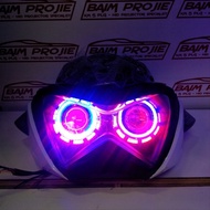Paket Headlamp Ninja z250 Plus Led Projector Led Projie Pnp Vixion Byson Scorpio Xabre Verza Cb150r 