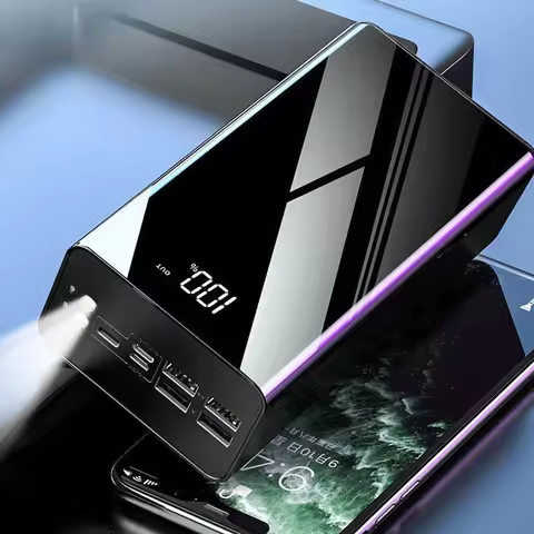 High Capacity 100000mAh 80000mAh Power Bank For iPhone 12 Samsung Xiaomi Powerbank with Light Extern