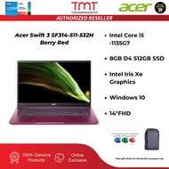 Acer Swift 3 SF314-511-532H Berry Red Laptop | i5-1135G7 | 8GB RAM 512GB SSD | 14" FHD | W10 | MS OFFICE + BAG