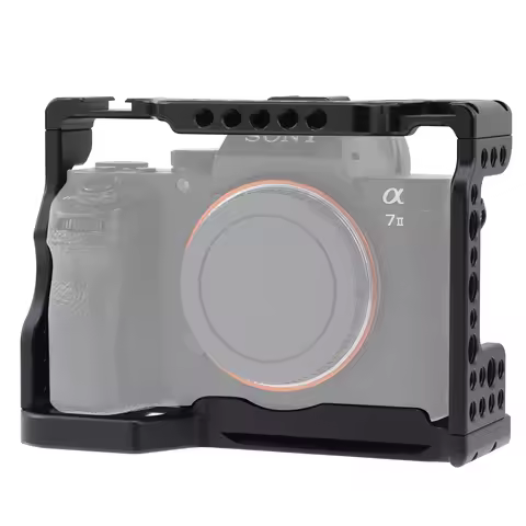 Camera Cage for Sony A9 A7RIII A7III A7M3 Cameras with Cold Shoe Mount for Led Light Aluminum Alloy 