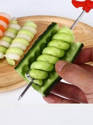 1入組蔬菜螺旋刀雕刻工具土豆胡蘿蔔黃瓜沙拉切碎機手動螺旋螺旋切片機切刀