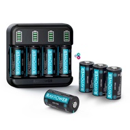 Ravpower arlo cr123 rechargeable CR123A 123a Lithium Battery and Charger USB cable 8 Pack 850mAh cha