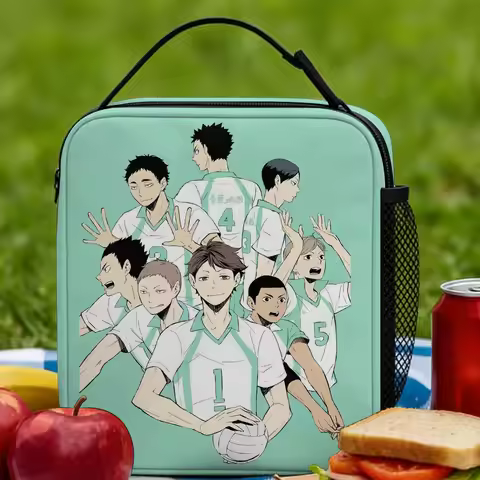 Aoba Johsai Volleyball Insulated Lunch Bags Portable Japanese Anime Haikyuu Lunch Container Cooler B