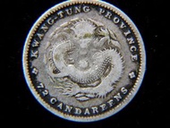 清朝廣東銀幣-1890年大清廣東省(Kwang-Tung Province)造光緒元寶七分二厘(一毫 Ten Silver Cents)銀幣(粵坐龍)